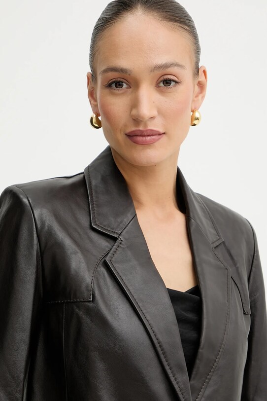 Pinko marynarka skórzana REIMAGINE by Patrick Mcdowell brązowy 105090.A2JN