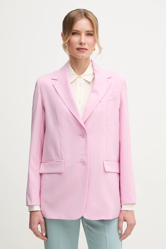 Weekend Max Mara marynarka wełniana tkanina różowy 2515041091600