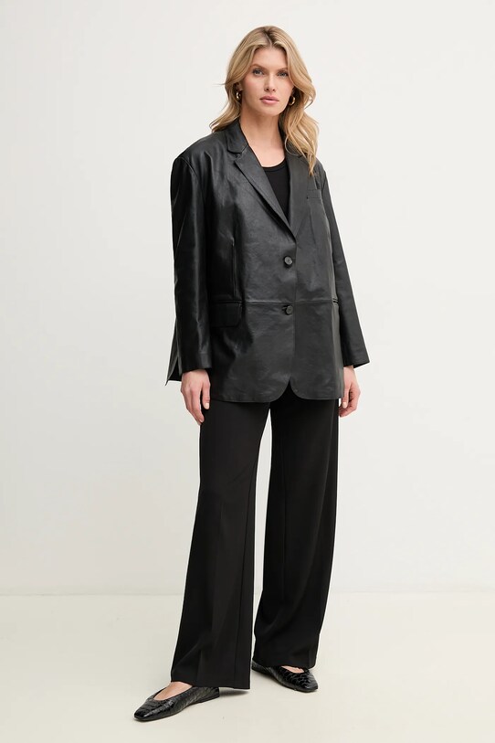 Kožená bunda Weekend Max Mara 2515441031600 čierna SS25