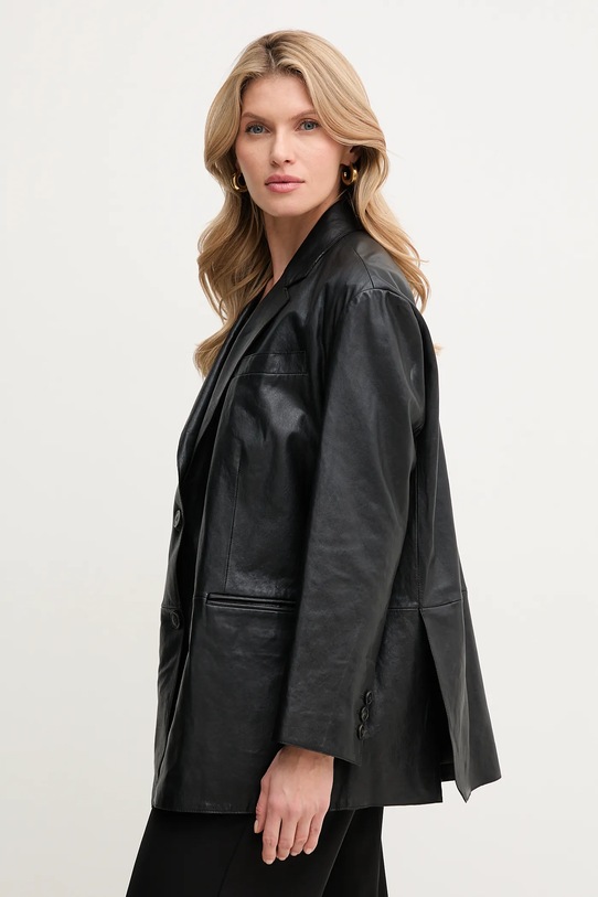 Weekend Max Mara geacă de piele negru 2515441031600