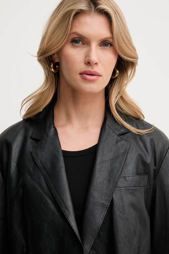 Kožená bunda Weekend Max Mara 2515441031600 čierna