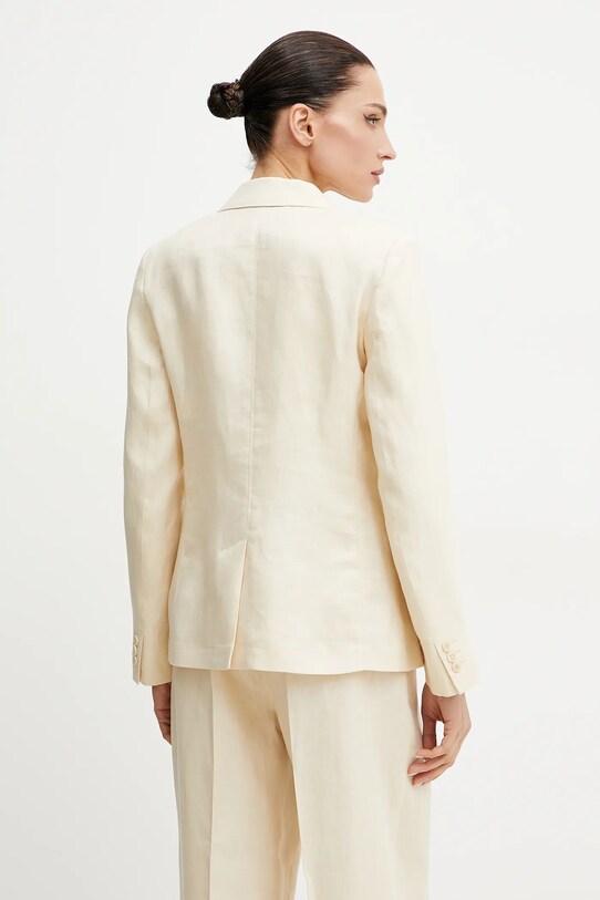 Odzież Weekend Max Mara marynarka lniana 2515041012600 beżowy