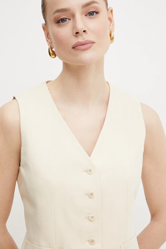 Vesta s prímesou ľanu Weekend Max Mara béžová 2515151012600