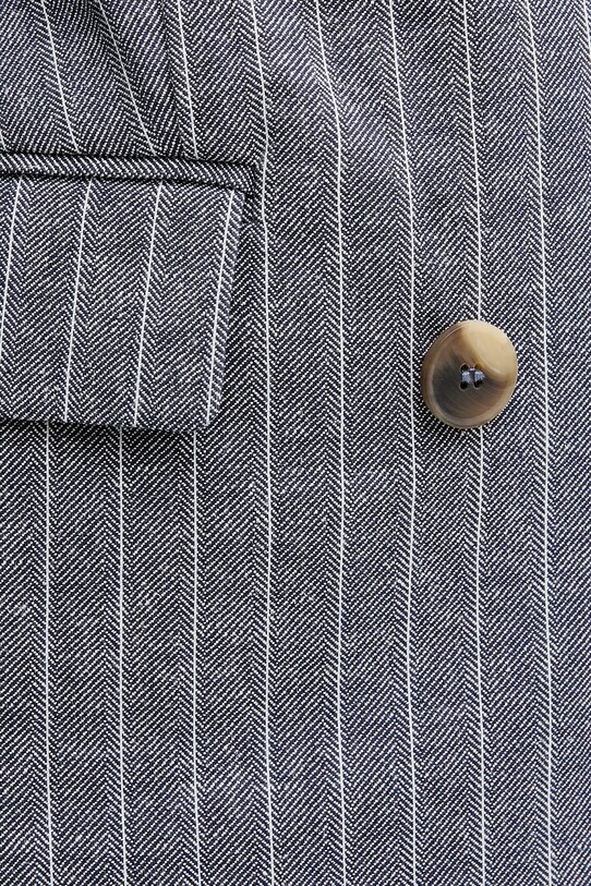 United Colors of Benetton kamizelka z domieszką lnu 29KBDJ00W niebieski