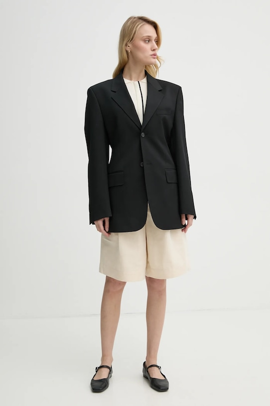 Blazer s příměsí vlny Filippa K 31533.FK černá SS25
