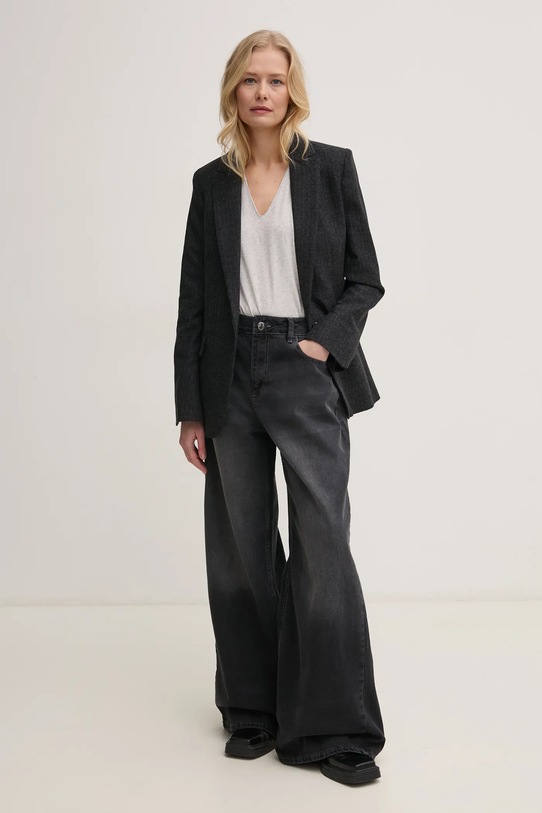 Vlněné sako ZADIG&VOLTAIRE WWBL01877.23 šedá SS25