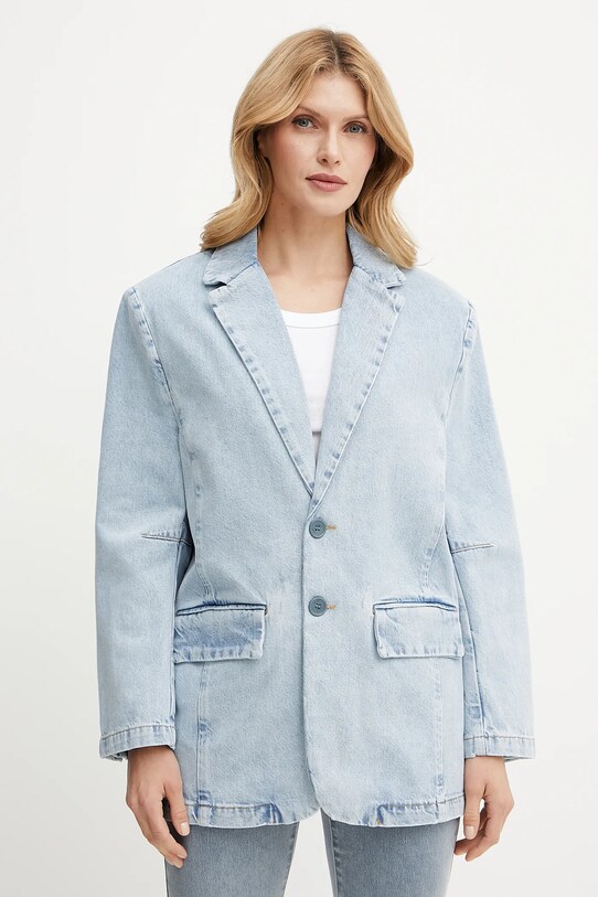 Liu Jo blazer in cotone tessuto blu UA5210.D4854
