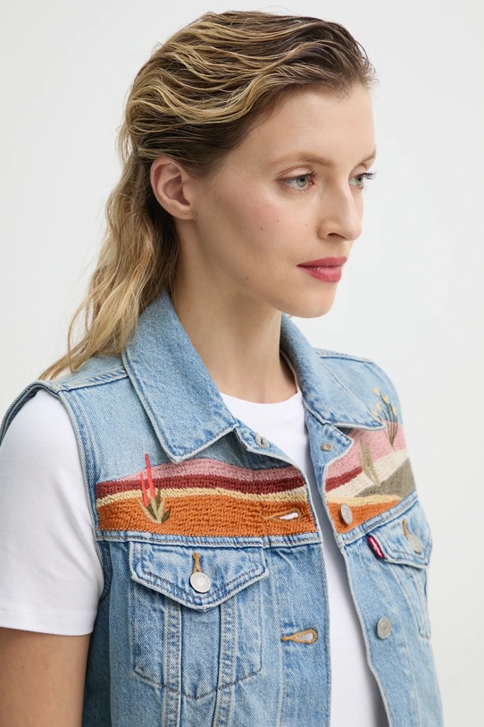 Levi's smanicato EMBROIDERED XS VEST blu 002A7
