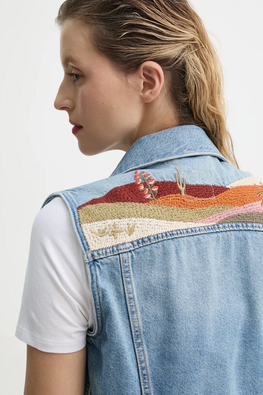 Levi's bezrękawnik EMBROIDERED XS VEST 002A7 niebieski