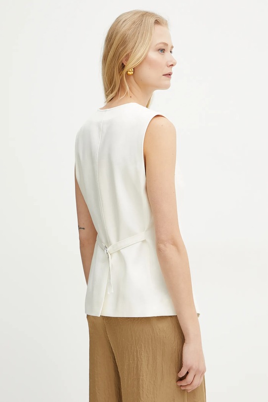 Îmbrăcăminte BOSS Orange vestă cu amestec de in 50546216 bej