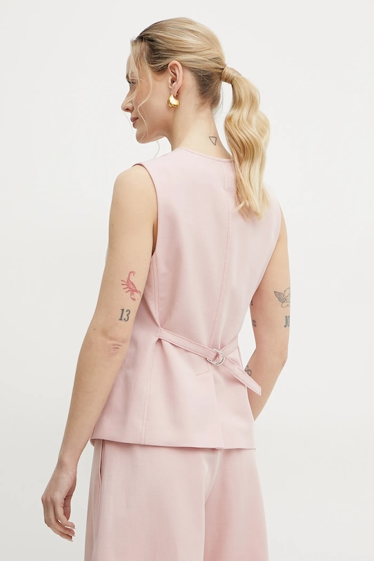 Îmbrăcăminte BOSS Orange vestă cu amestec de in 50546216 roz