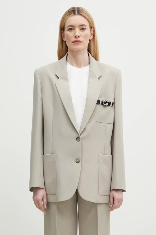 Coperni sacou Belted Pocket Tailored cu captuseala bej COPV69F3004