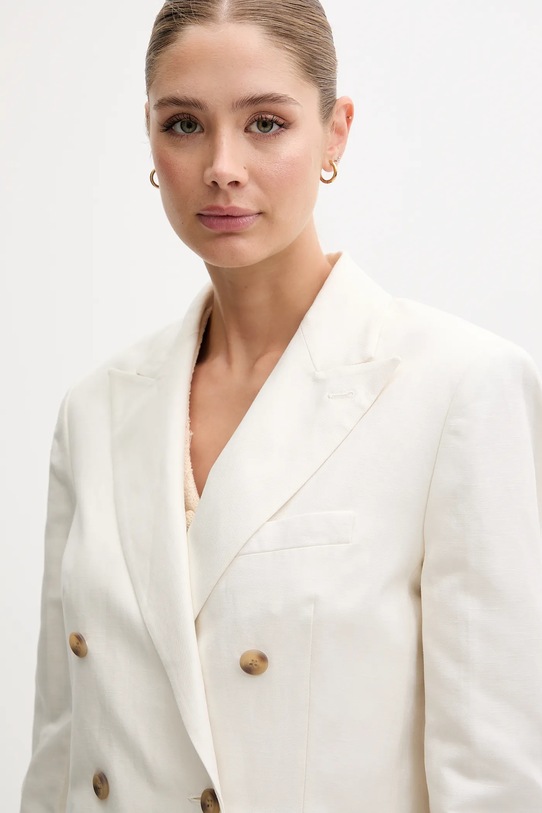 Ľanové sako Calvin Klein béžová LV044B404G