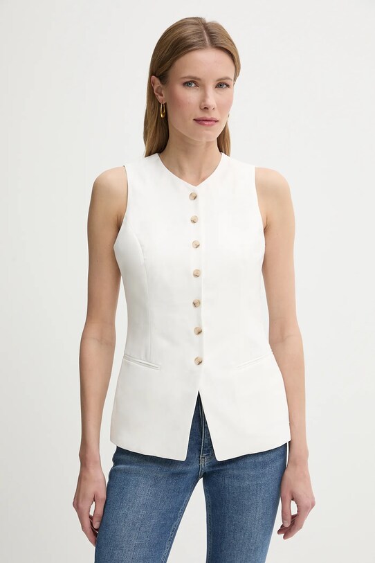Елек с лен Tommy Hilfiger с подплата бежов WW0WW44752