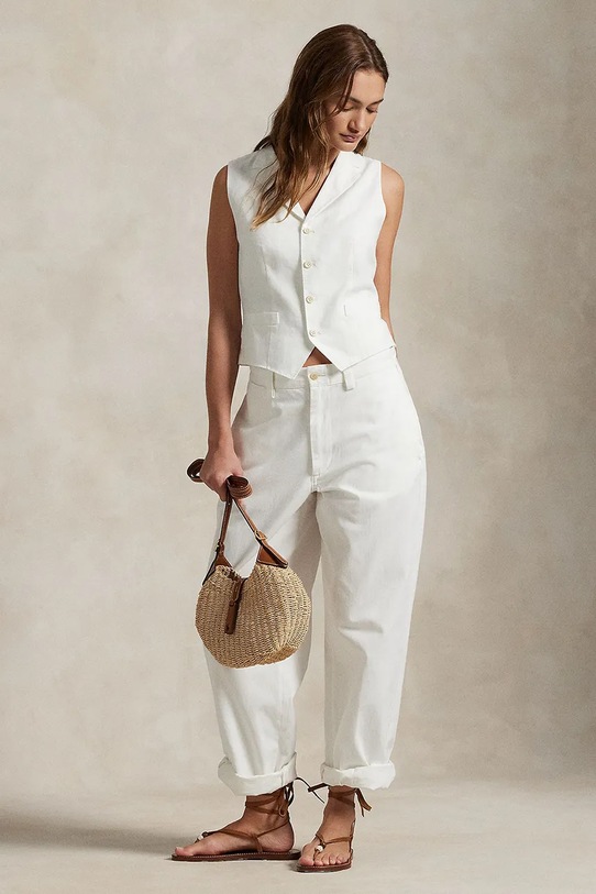 Oblečenie Ľanová vesta 211965038 biela