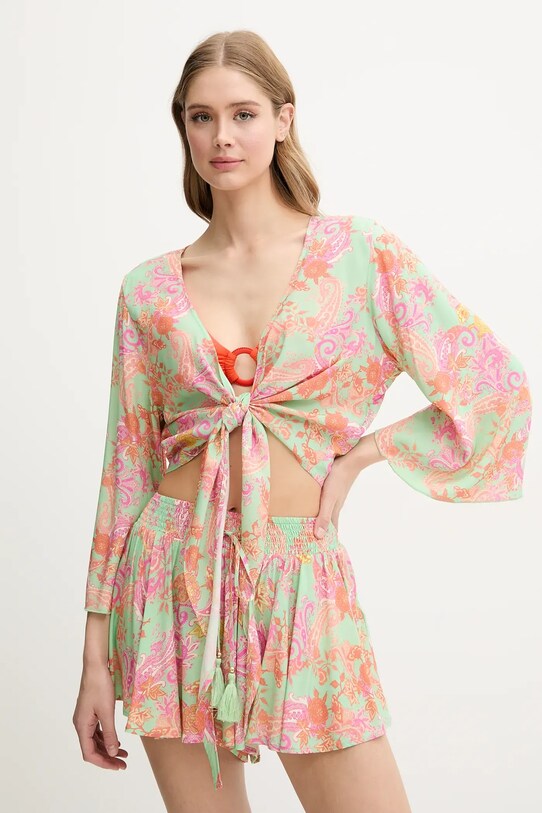 Guess camasa de plaja Planet friendly verde E5GH01.WH3X2