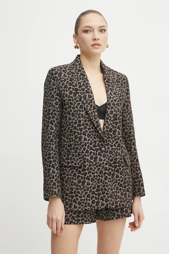 Σακάκι Morgan VBILI.F ύφασμα καφέ VBILI.F