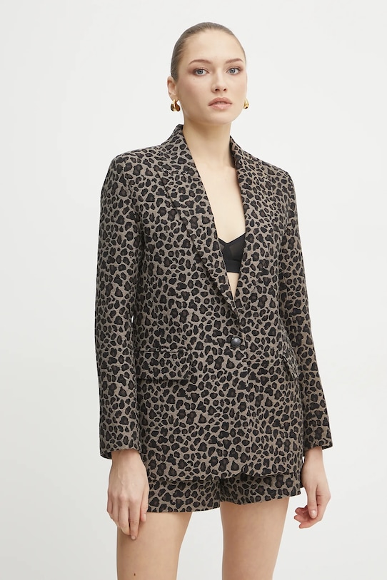 Σακάκι Morgan VBILI.F ύφασμα καφέ VBILI.F