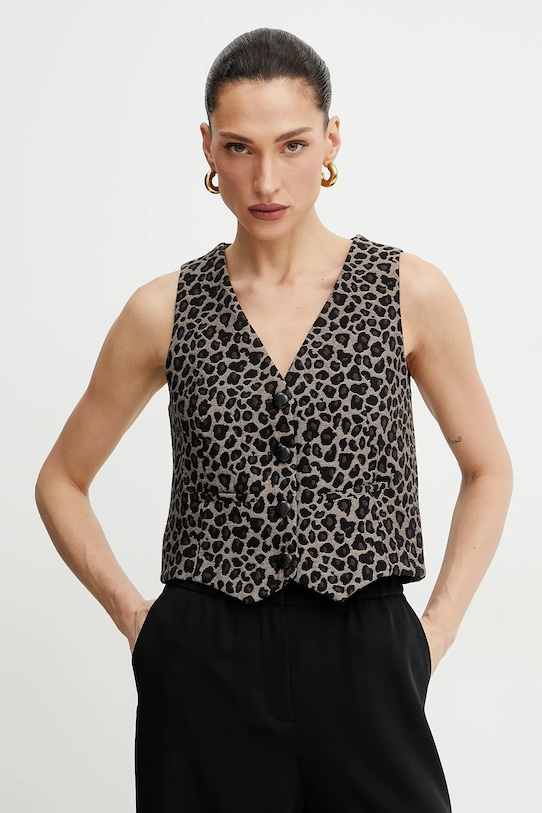 Γιλέκο Morgan CBILI.F ύφασμα καφέ CBILI.F