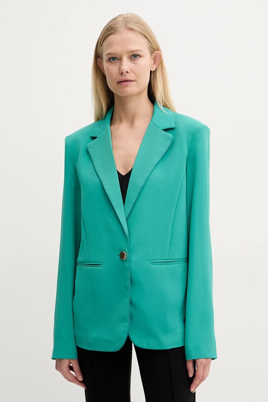 Піджак Fracomina без підкладки бірюзовий FS25SJ3008W47601