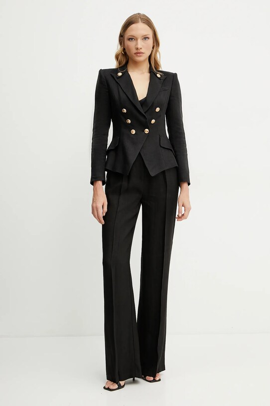 Elisabetta Franchi len blézer GI16252E2 fekete SS25