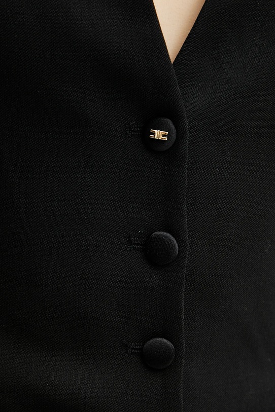 Elisabetta Franchi gilè con aggiunta di lana GL00452E2 nero