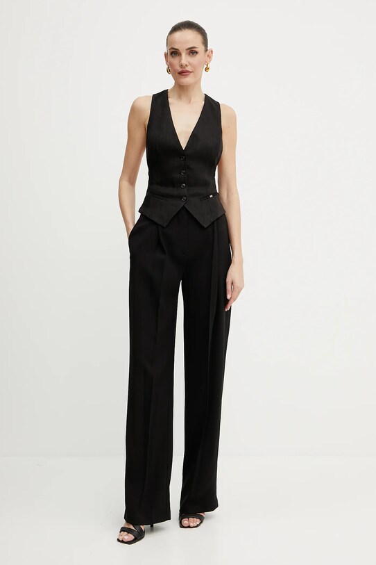 Льняной жилет Elisabetta Franchi GL00552E2 чёрный SS25