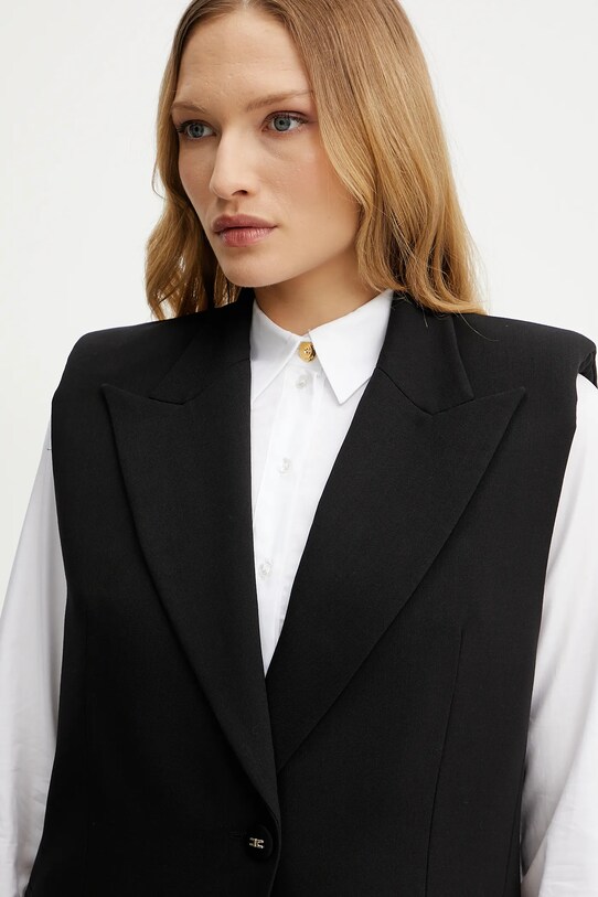 Жилетка з домішкою вовни Elisabetta Franchi чорний GI15452E2