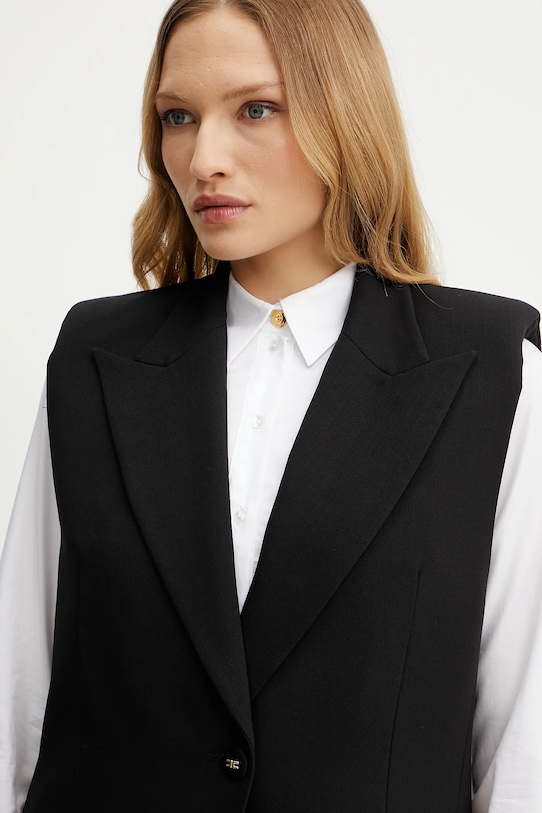 Жилетка с примесью шерсти Elisabetta Franchi чёрный GI15452E2