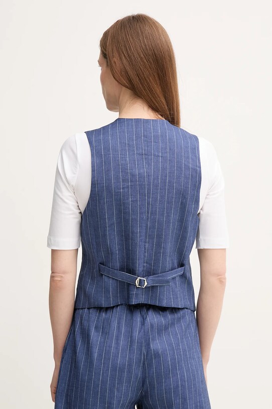 Îmbrăcăminte La Petite Française vestă cu amestec de in GWEN PFGWEN bleumarin