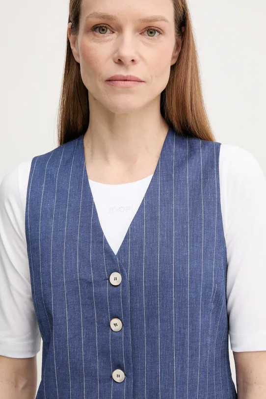 La Petite Française vestă cu amestec de in GWEN bleumarin PFGWEN