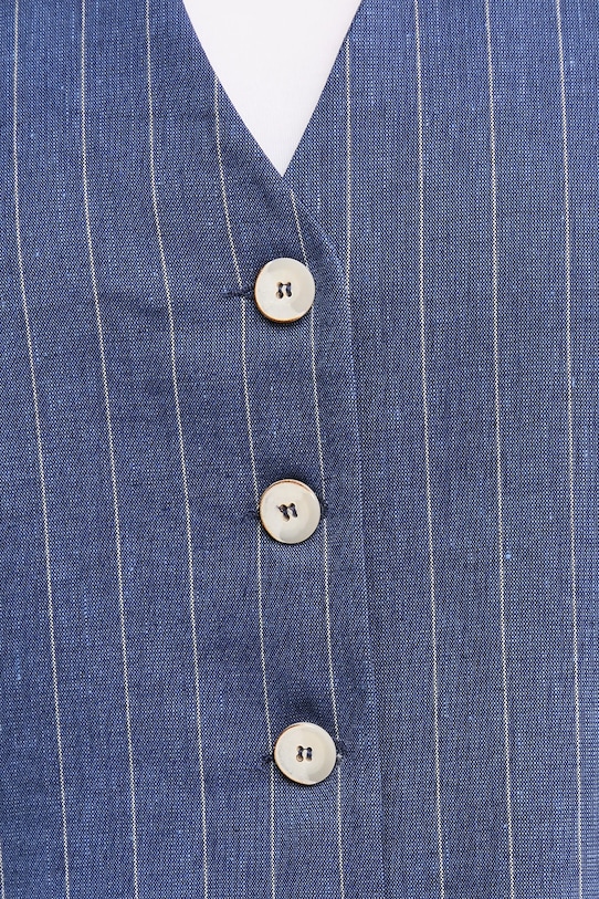 La Petite Française vestă cu amestec de in GWEN PFGWEN bleumarin