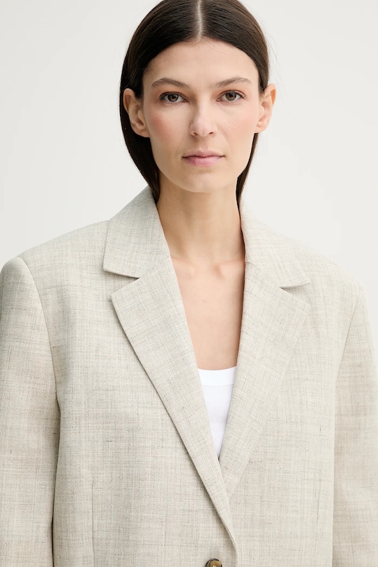 Пиджак с примесью льна Herskind Matteo бежевый 5543188