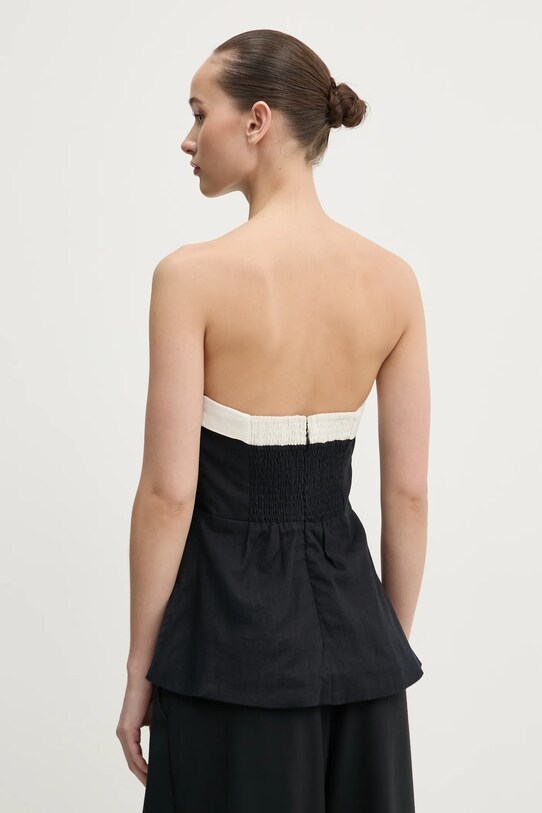 Abbigliamento Abercrombie & Fitch top di lino KI140.5047.900 nero