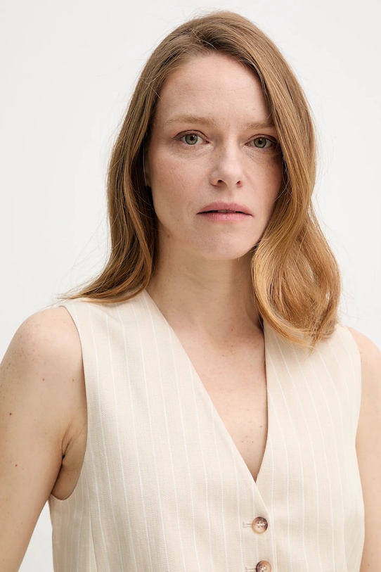 BA&SH vestă cu amestec de in PATSY bej 1E25PATS