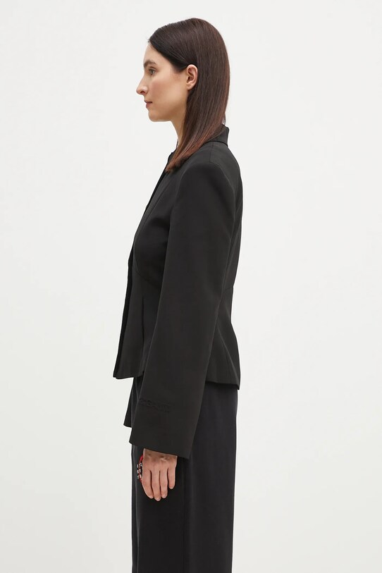 GANNI marynarka Light Twill Suiting W0057 czarny SS25