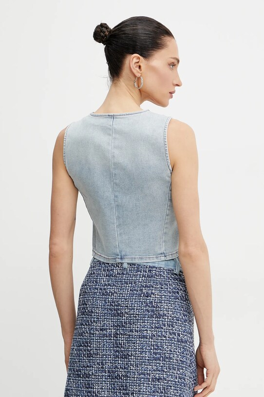 Îmbrăcăminte Morgan vesta jeans CFLA CFLA albastru