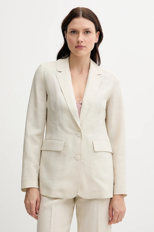 United Colors of Benetton blazer din amestec de in necaptusit bej 25BVDW036