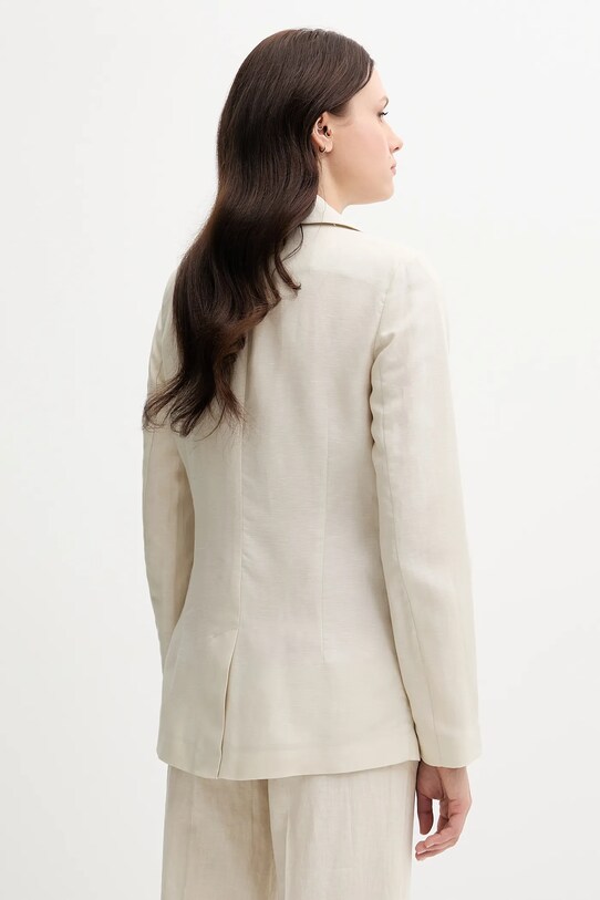 Ρούχα Blazer με μείγμα λινών United Colors of Benetton 25BVDW036 μπεζ