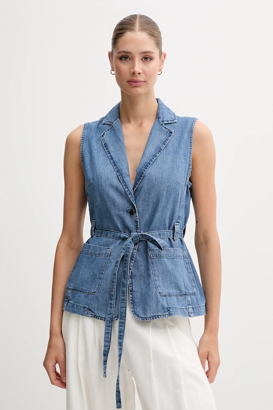 United Colors of Benetton gilet di jeans tessuto blu 2KOWDJ00Z