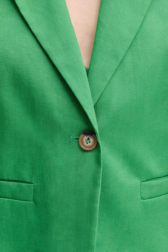 Ľanové sako United Colors of Benetton 2AGHDW037 zelená