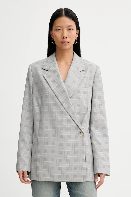 Kenzo marynarka wełniana tkanina szary FF52VE2589JW.93