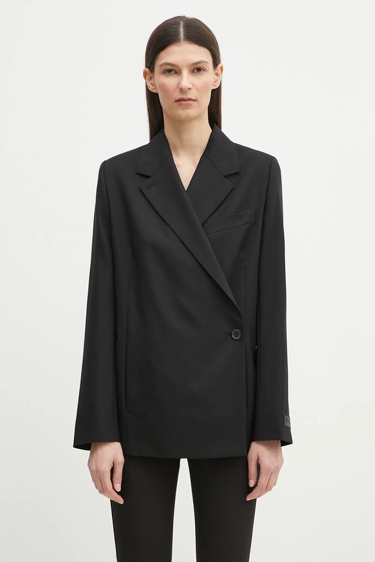 Kenzo giacca in lana tessuto nero FF52VE2589RA.99