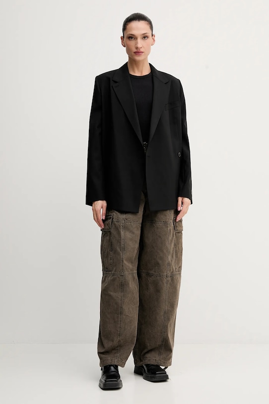 Kenzo sacou de lână FF52VE2589RA.99 negru SS25