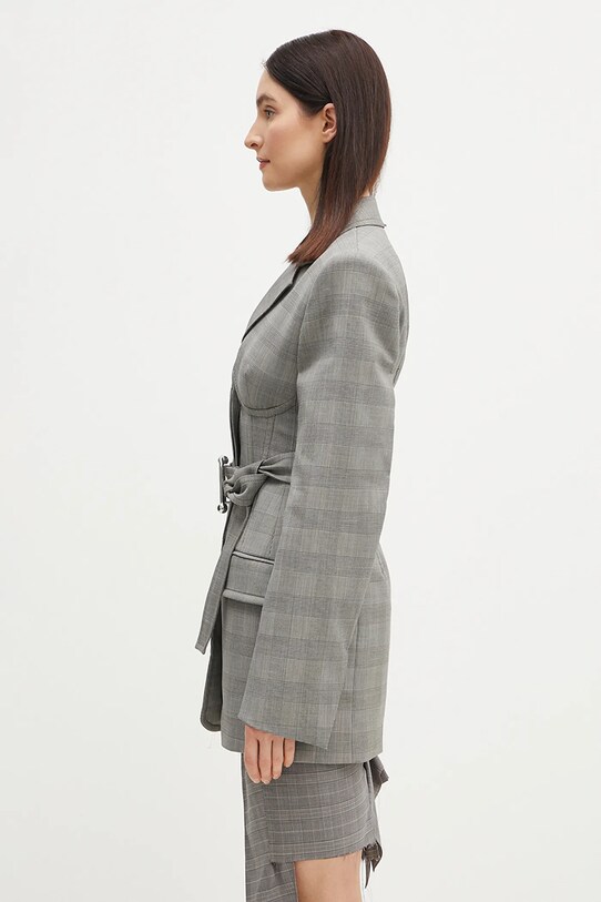 Sportmax geacă de lână Emy 2512041051600 gri SS25
