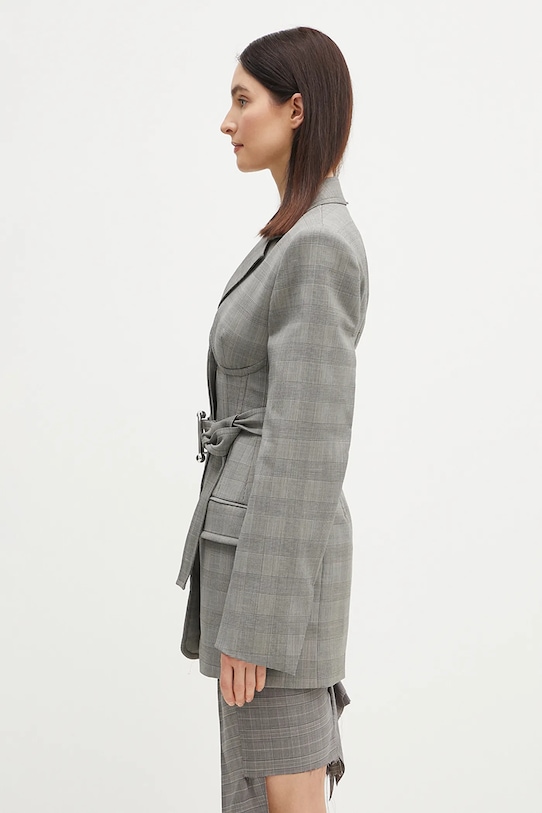 Sportmax marynarka wełniana Emy 2512041051600 szary SS25