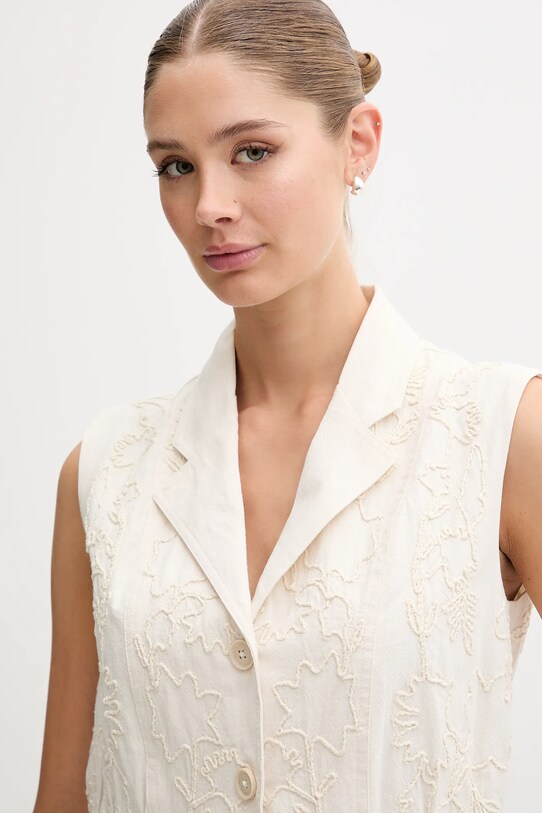 Pedro del Hierro kamizelka bawełniana beżowy 7659082