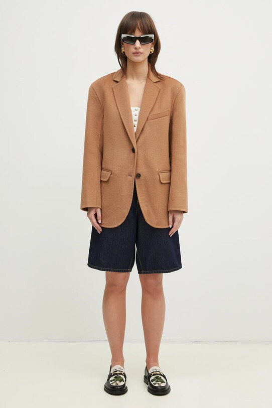 Anine Bing wool blazer Quinn Blazer A.01.7073 brown