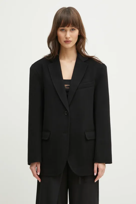 Вовняний піджак Anine Bing Quinn Blazer вовна чорний A.01.7073