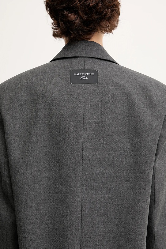 Marine Serre wool blend blazer Regenerated Tailoring Boxy gray UJA066A.DWOV0057